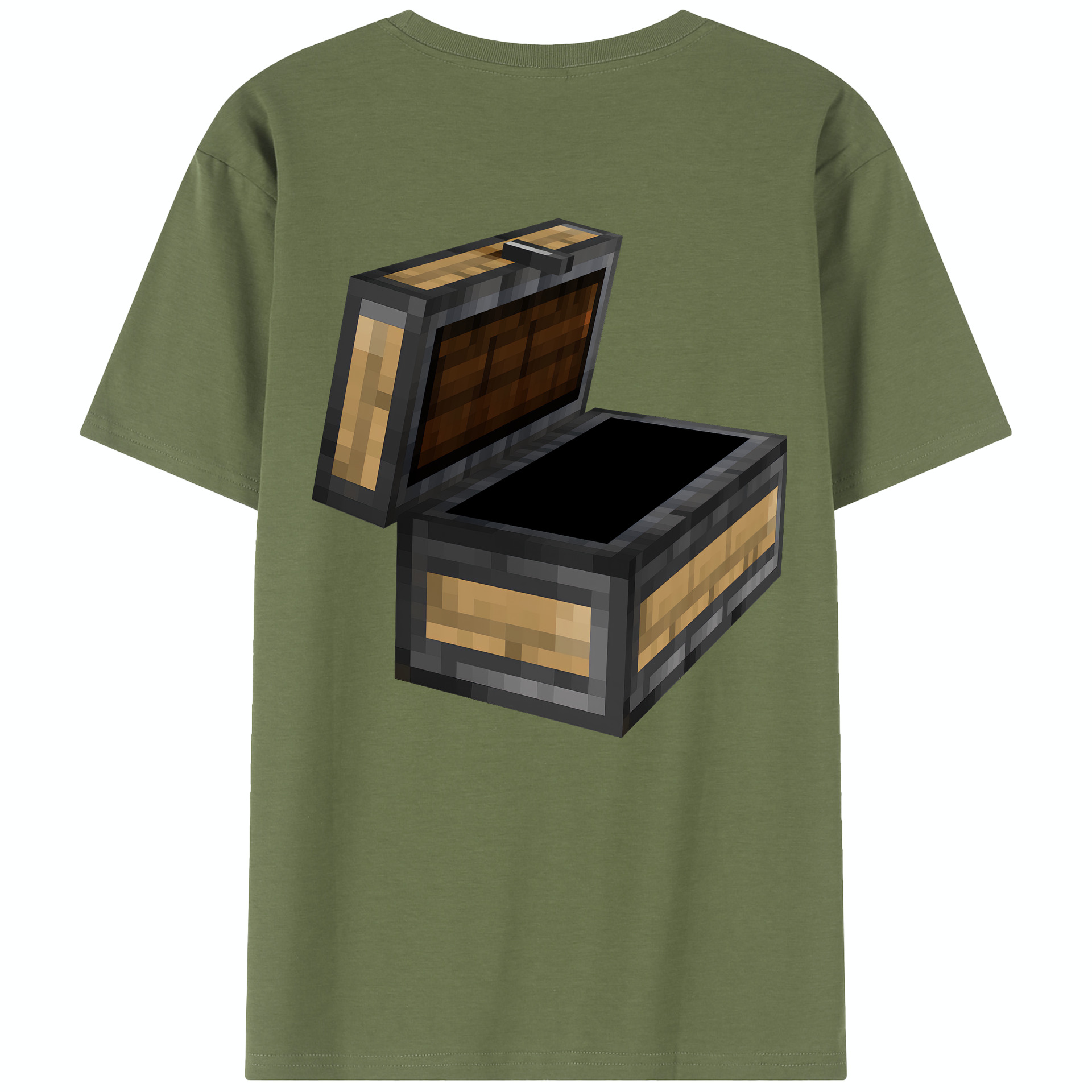 （画像用） マインクラフト ブロックの世界 Minecraft MC Block world 綿100％半袖Tシャツ（背面プリント）